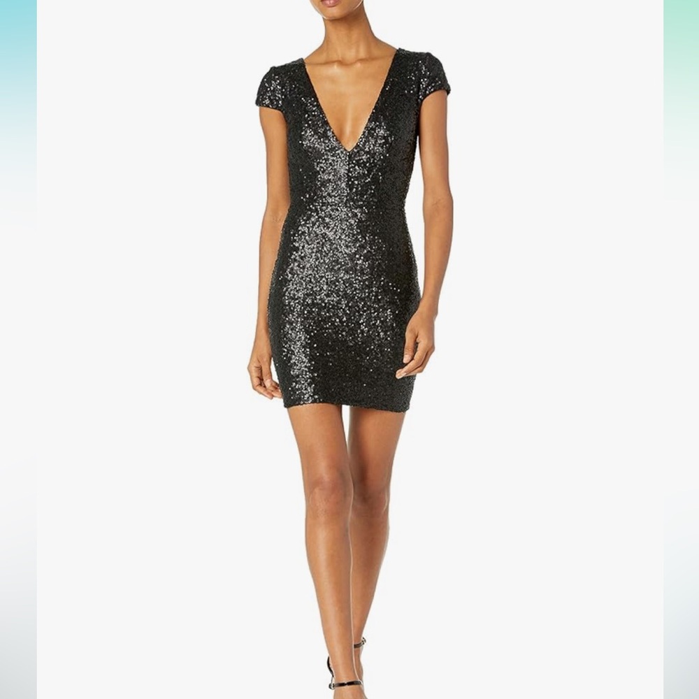 Dress the Population Zoe bodycon plunge v neck sequin dress